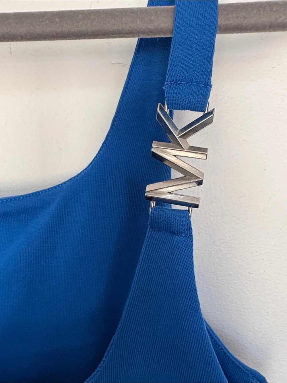 Michael Kors Cobalt Blue Strap Crop Top with MK Hardware